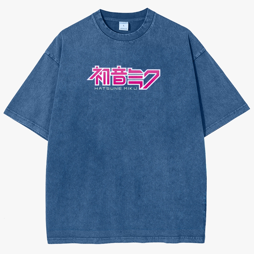 Hatsune Miku Anime Unisex Fit Washed T-Shirt