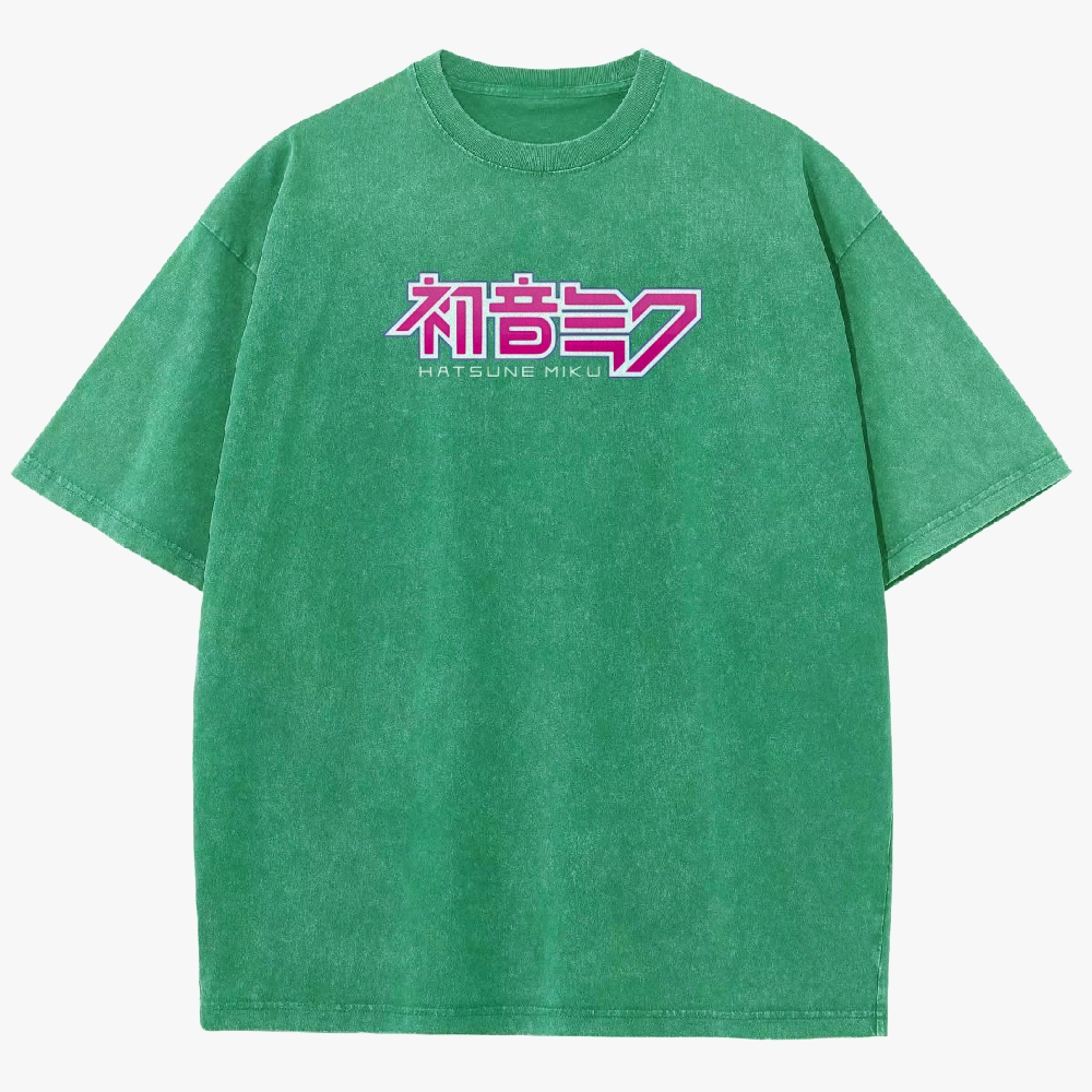 Hatsune Miku Anime Unisex Fit Washed T-Shirt
