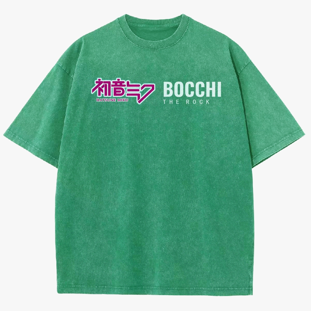 Hatsune Miku Anime Unisex Fit Washed T-Shirt