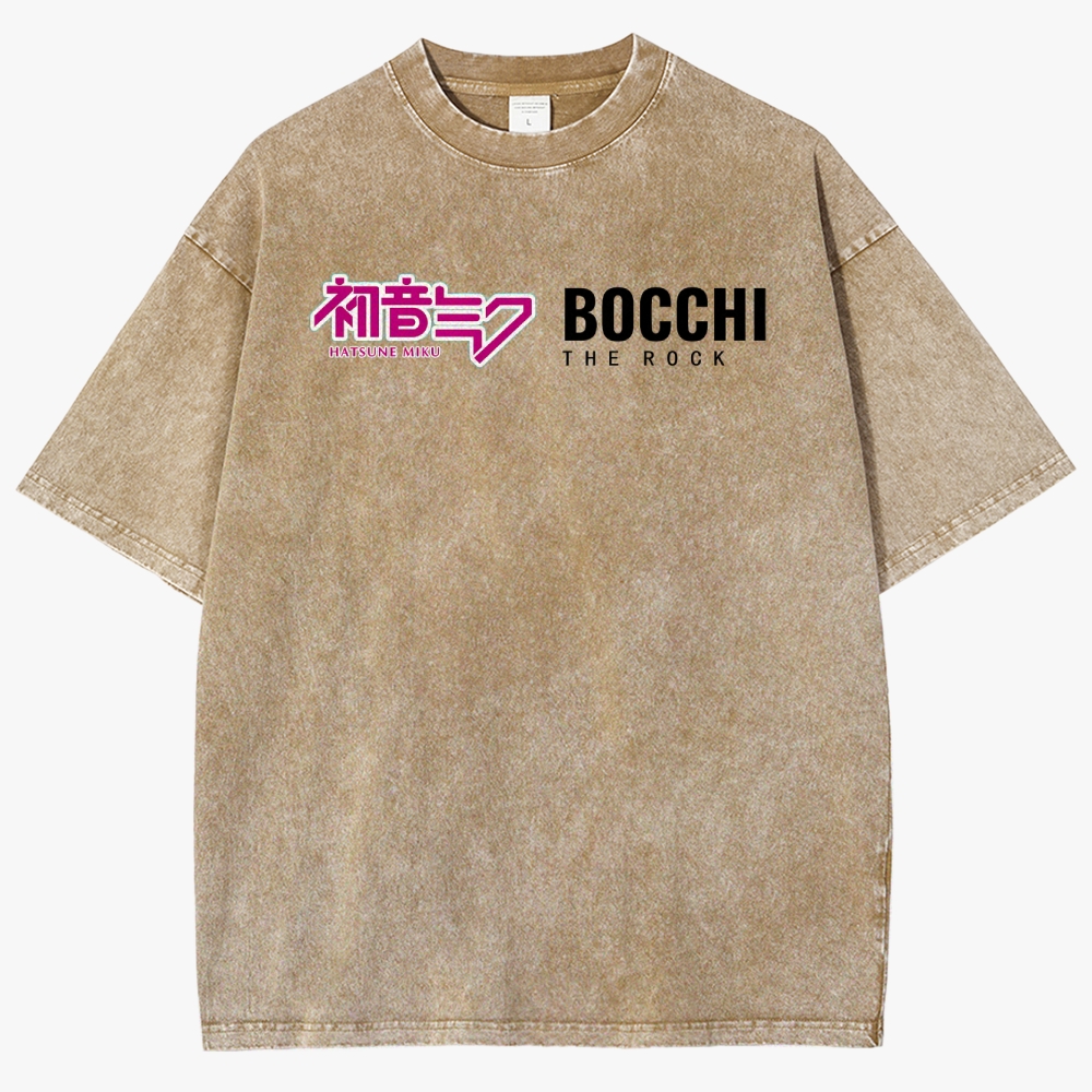 Hatsune Miku Anime Unisex Fit Washed T-Shirt