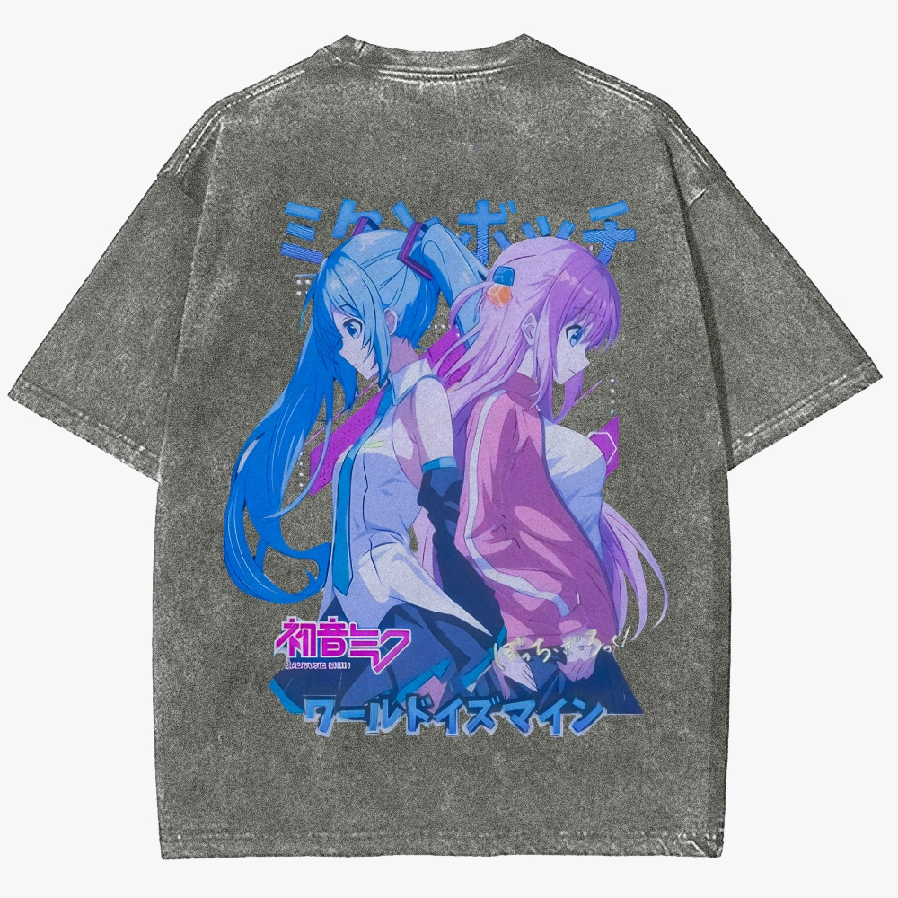 Hatsune Miku Anime Unisex Fit Washed T-Shirt