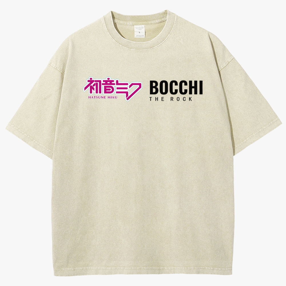 Hatsune Miku Anime Unisex Fit Washed T-Shirt