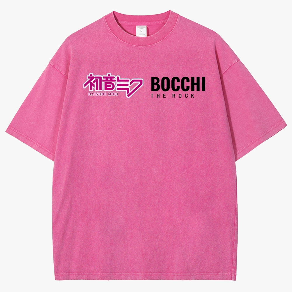 Hatsune Miku Anime Unisex Fit Washed T-Shirt