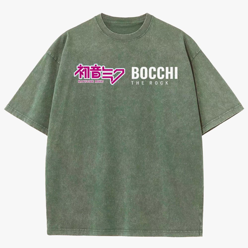 Hatsune Miku Anime Unisex Fit Washed T-Shirt