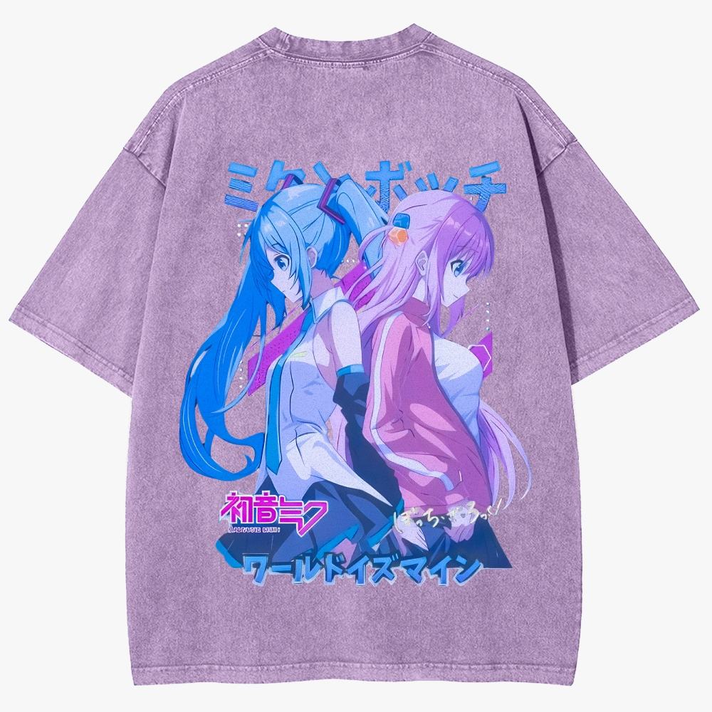 Hatsune Miku Anime Unisex Fit Washed T-Shirt