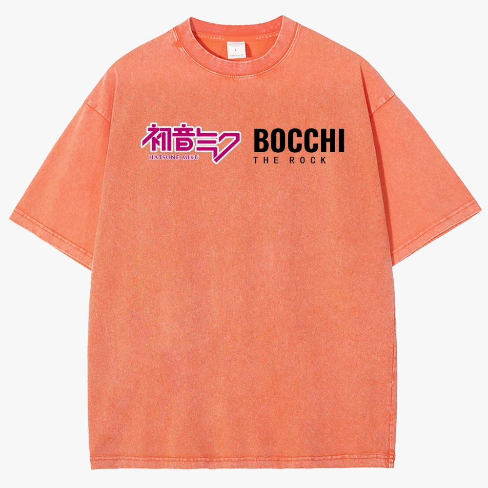 Hatsune Miku Anime Unisex Fit Washed T-Shirt