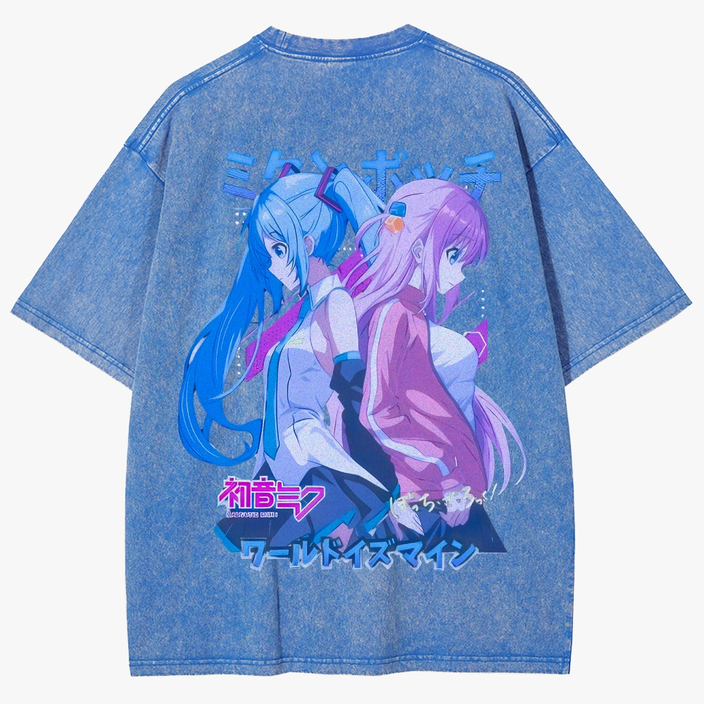 Hatsune Miku Anime Unisex Fit Washed T-Shirt