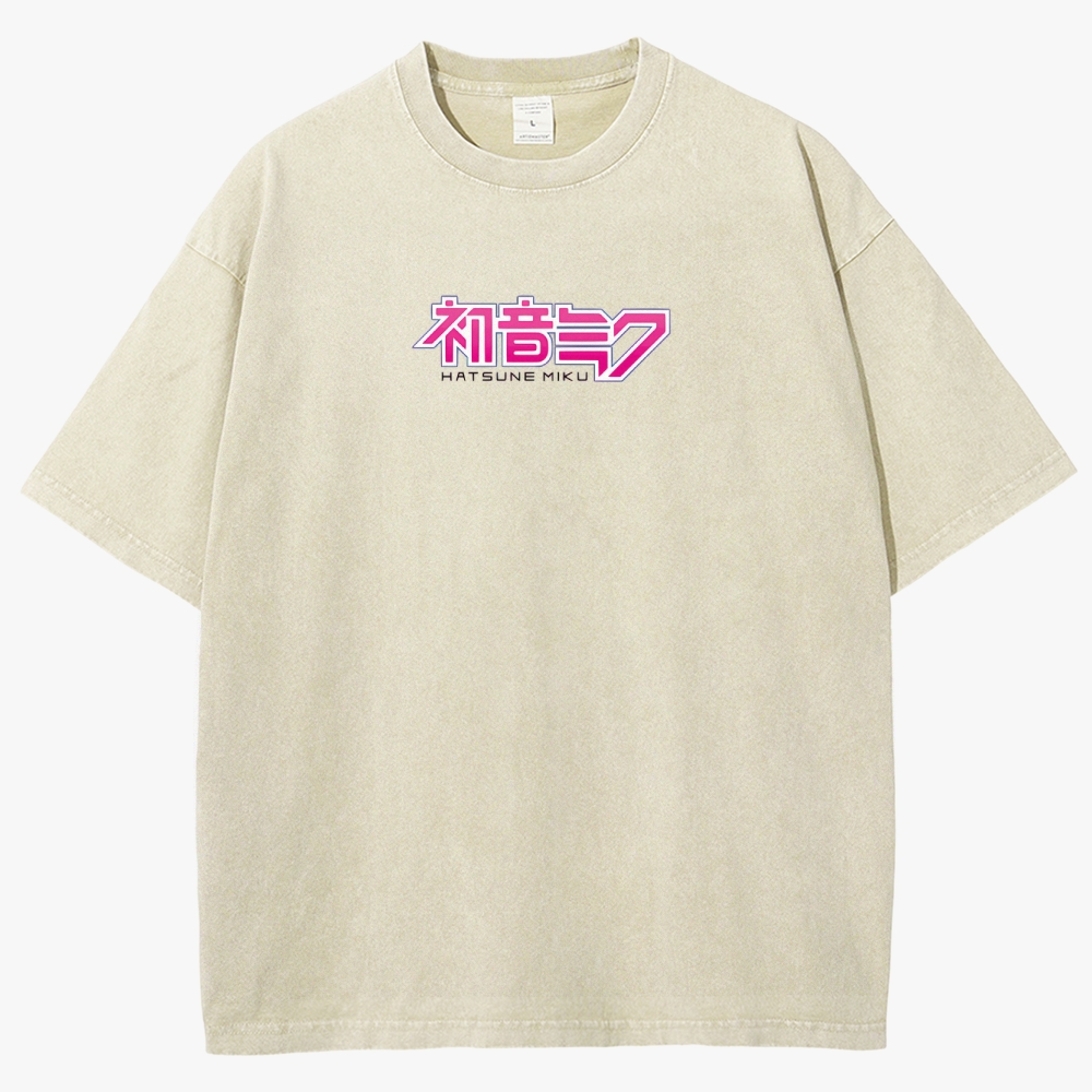 Hatsune Miku Anime Unisex Fit Washed T-Shirt