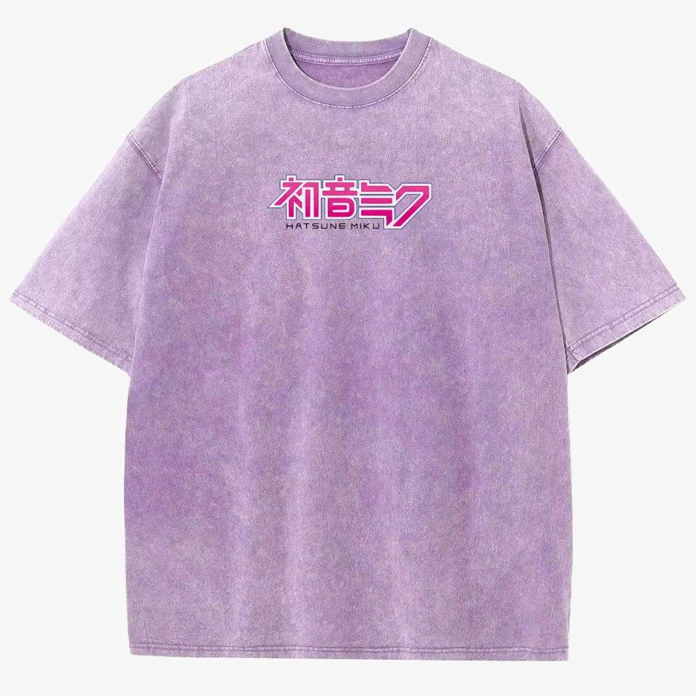 Hatsune Miku Anime Unisex Fit Washed T-Shirt