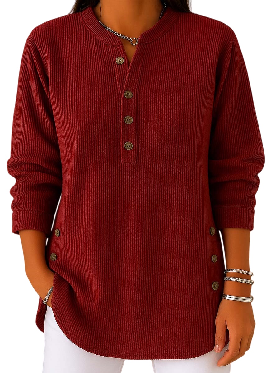 CLEARANCE SALE🔥 Women's Solid Color Crew Neck Long Sleeve Casual Loose Knit Pullover