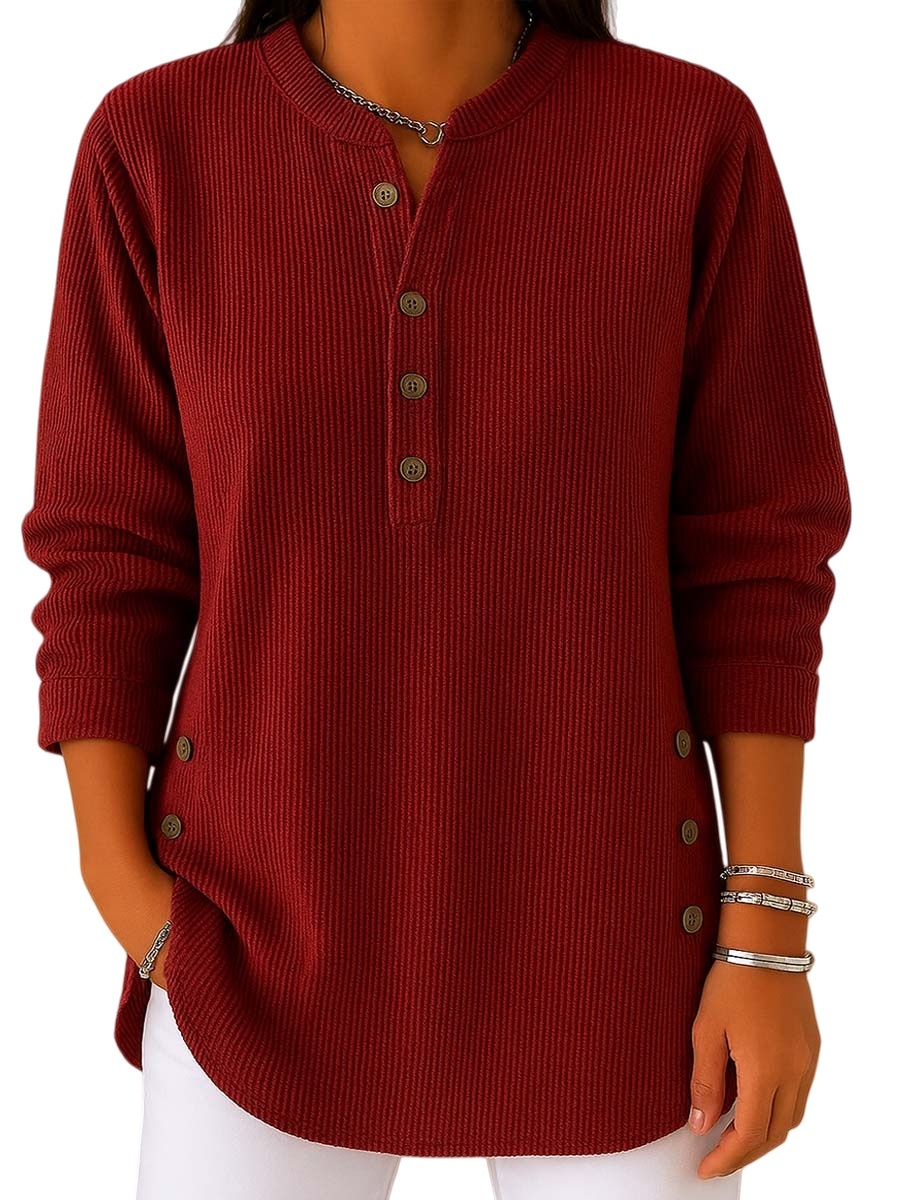 CLEARANCE SALE🔥 Women's Solid Color Crew Neck Long Sleeve Casual Loose Knit Pullover