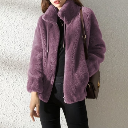 Padded Coat Stand-collar Double-faced Fleece Jacket