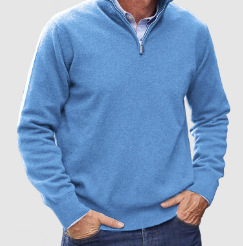 🎈Hot Sale⏰Men's Cashmere Zipper Basic Sweater