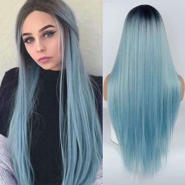 55 long, straight natural wigs, everyday fashion details