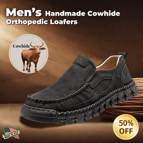 Men's Casual Leather Split Flat Loafers