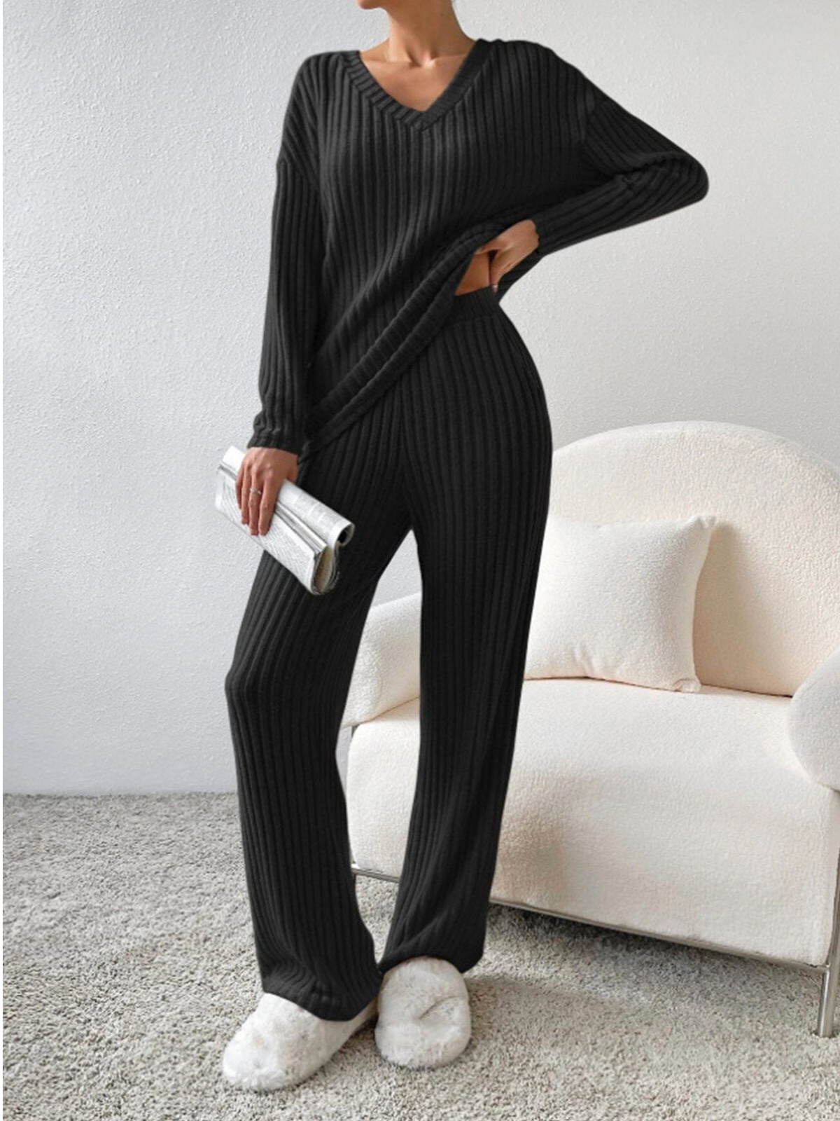 RelaxFit | 2-Delig Trendy Lounge Set | Geribd Comfort | Dames Kleding