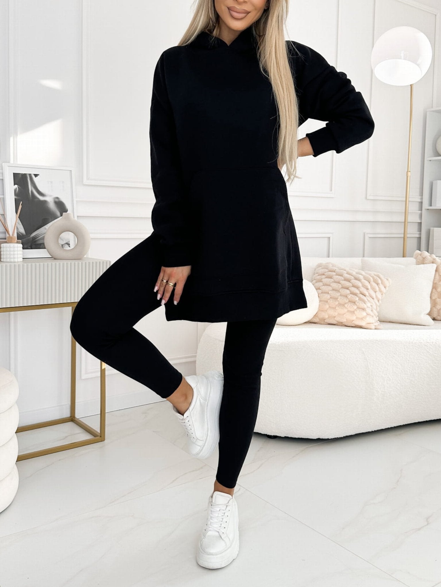 🔥Women's Fashion Solid Color Hoodie and Lined Leggings two-piece set
