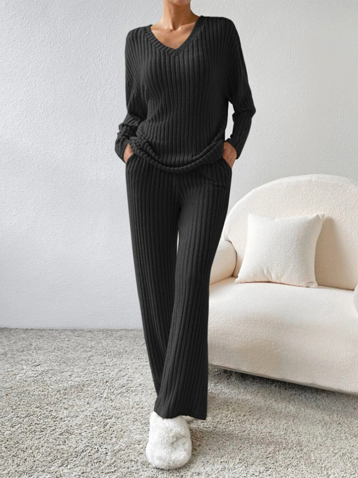 RelaxFit | 2-Delig Trendy Lounge Set | Geribd Comfort | Dames Kleding