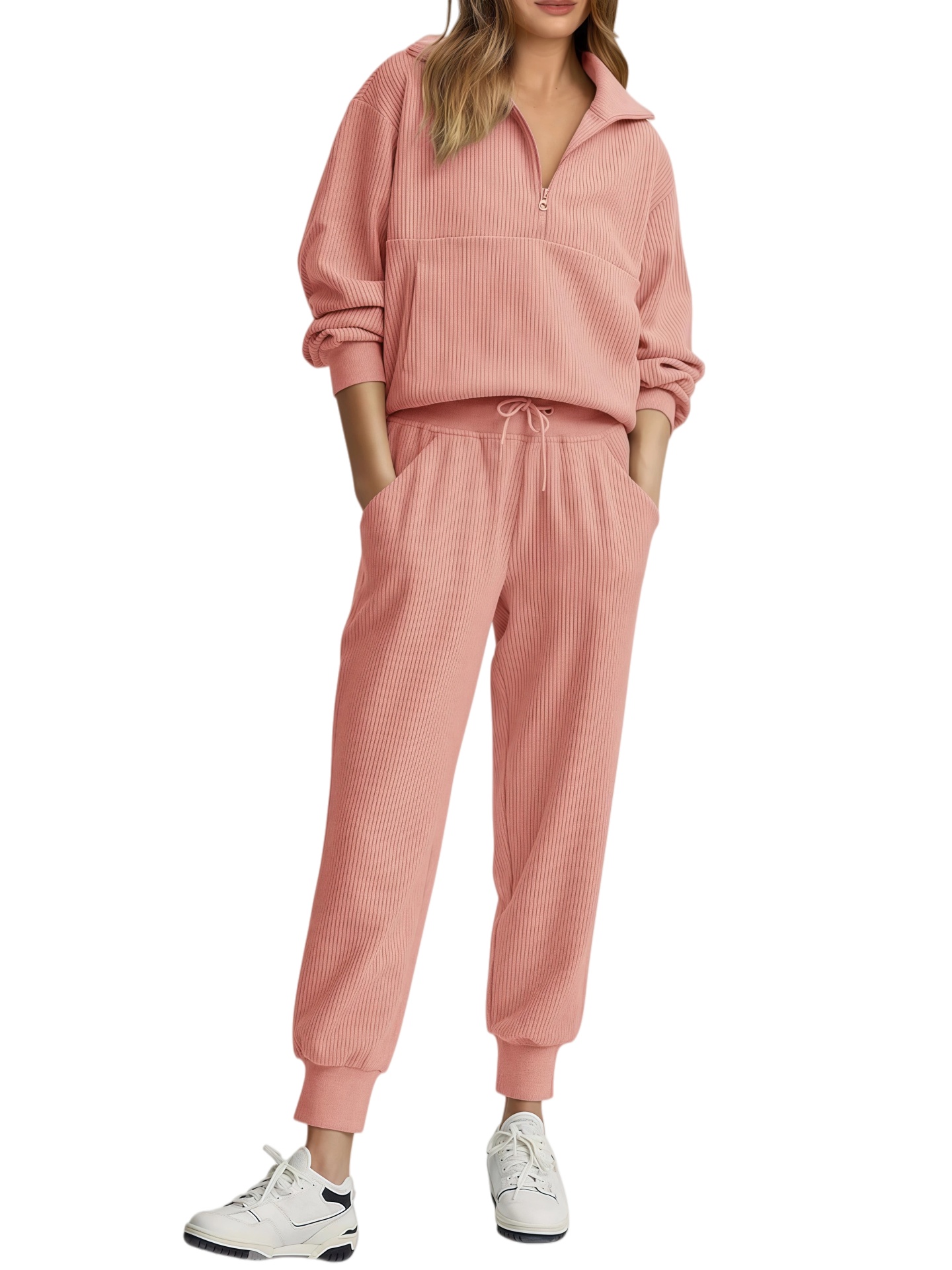 2026 NEW 🔥 Women's Cotton Two-Piece Oversized Drawstring Sweatshirt Wide Leg Sweatpants Casual Set