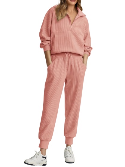 2026 NEW 🔥 Women's Cotton Two-Piece Oversized Drawstring Sweatshirt Wide Leg Sweatpants Casual Set