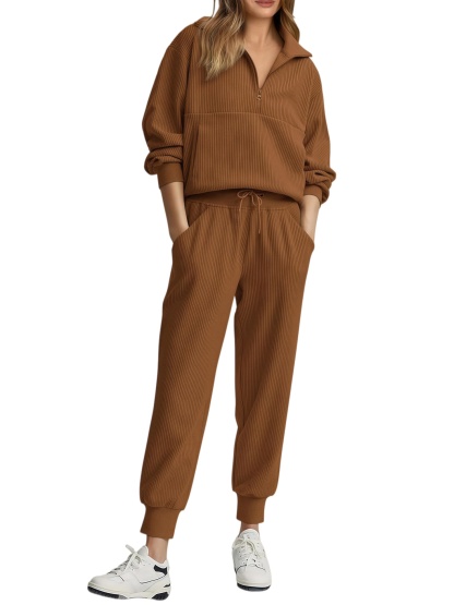 2026 NEW 🔥 Women's Cotton Two-Piece Oversized Drawstring Sweatshirt Wide Leg Sweatpants Casual Set