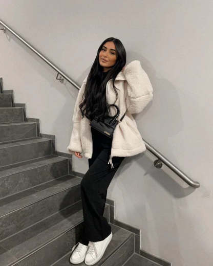 🔥Women's Solid Lambswool High Collar Wool Coat
