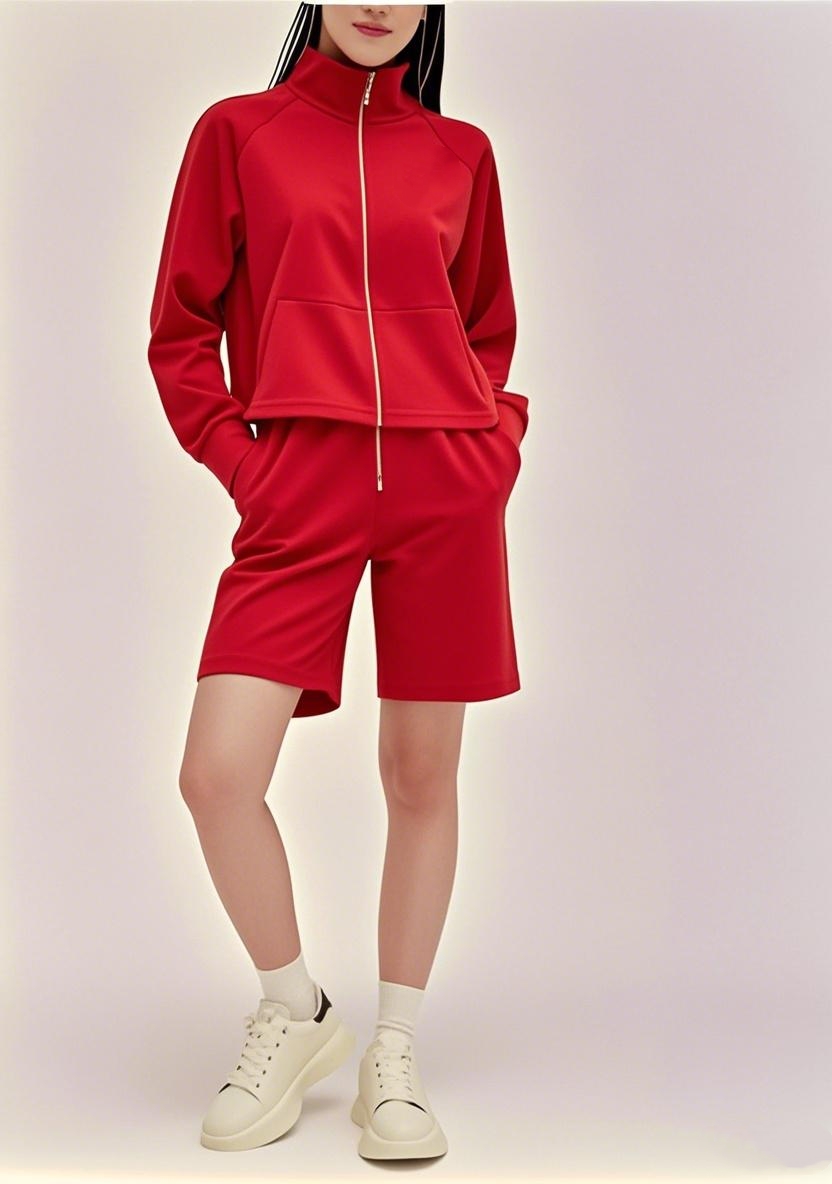 New Arrival 2025 SS All - American Full - Zip Multifunctional Long - sleeve Shorts Outfit