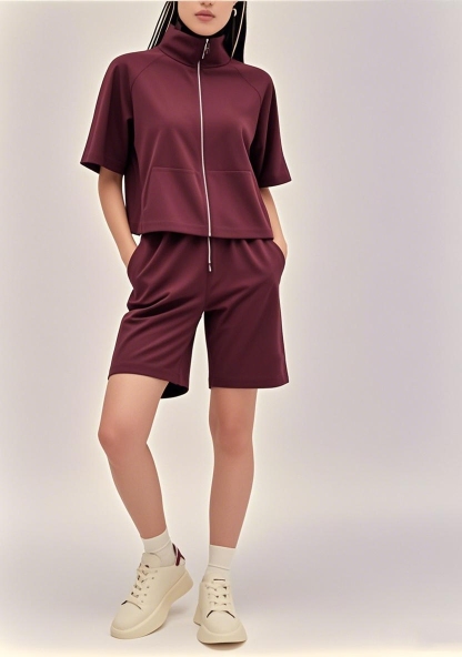 New Arrival 2025 SS American - inspired All - Zip Versatile Short - sleeve Shorts Ensemble