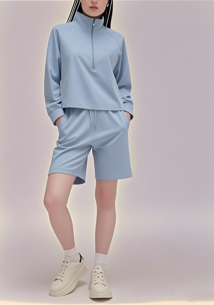 New Arrival 2025 SS American - inspired Versatile Long - sleeve Shorts Ensemble