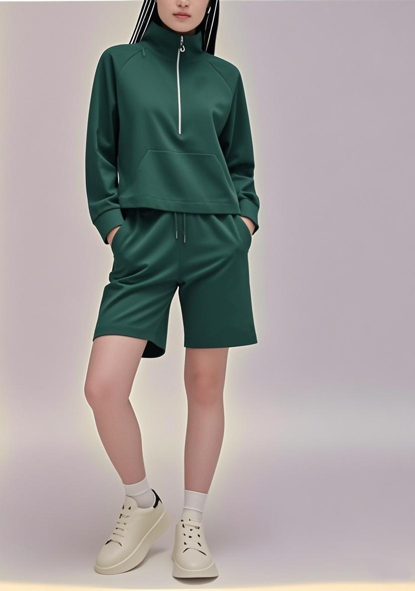 New Arrival 2025 SS American - inspired Versatile Long - sleeve Shorts Ensemble