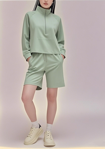 New Arrival 2025 SS American - inspired Versatile Long - sleeve Shorts Ensemble