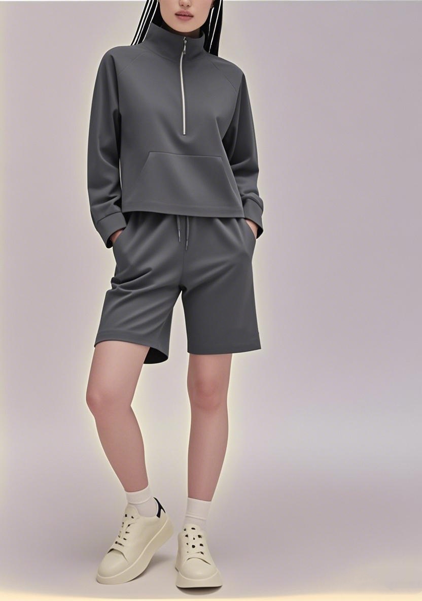 New Arrival 2025 SS American - inspired Versatile Long - sleeve Shorts Ensemble