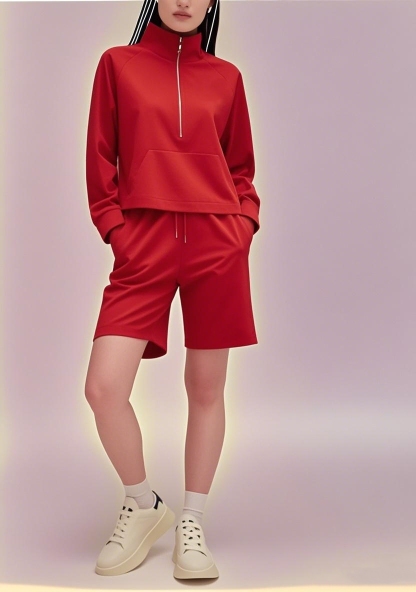 New Arrival 2025 SS American - inspired Versatile Long - sleeve Shorts Ensemble
