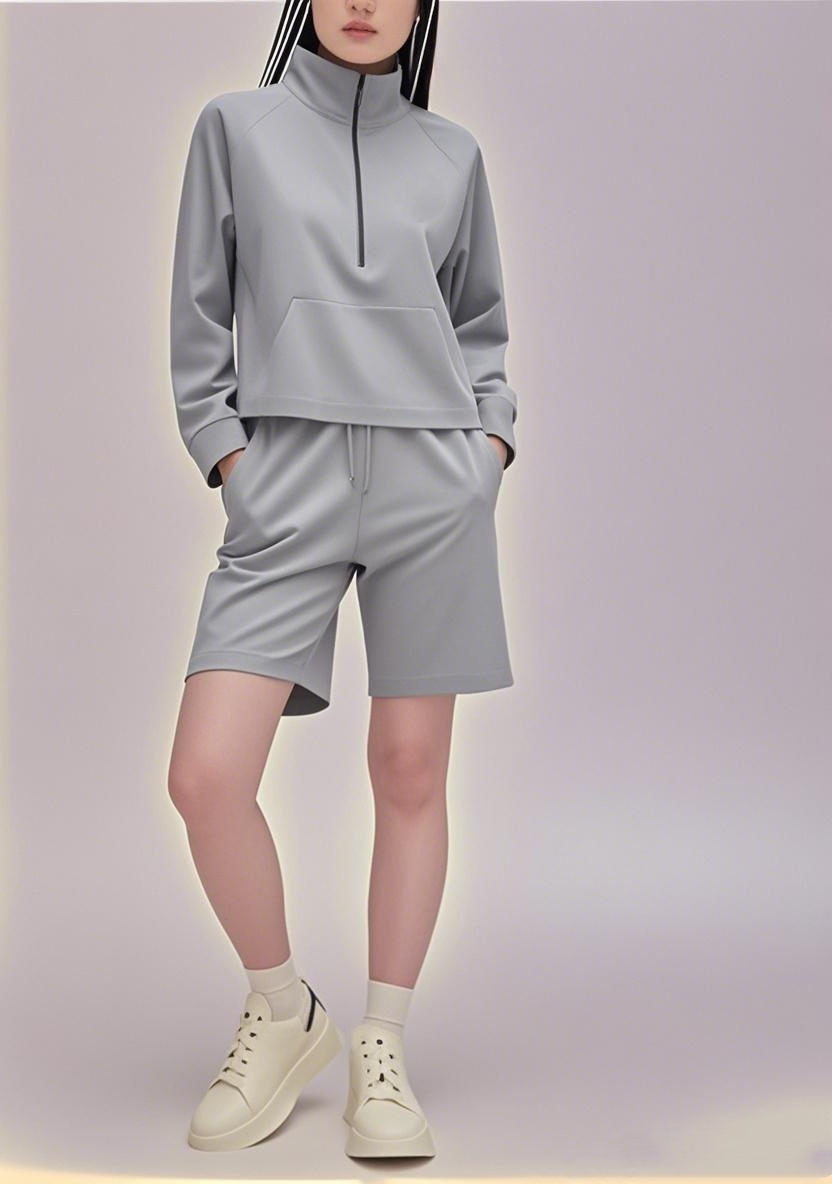 New Arrival 2025 SS American - inspired Versatile Long - sleeve Shorts Ensemble