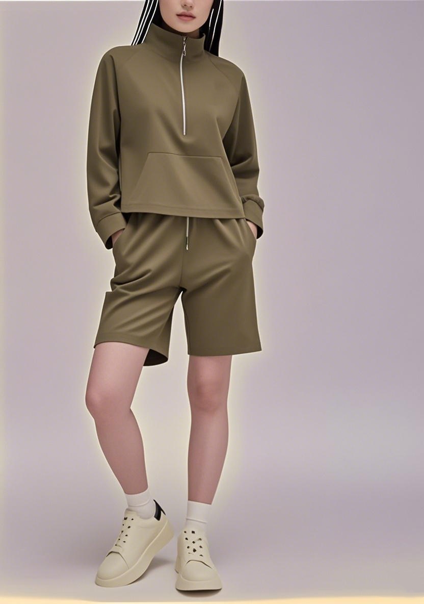 New Arrival 2025 SS American - inspired Versatile Long - sleeve Shorts Ensemble