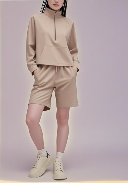 New Arrival 2025 SS American - inspired Versatile Long - sleeve Shorts Ensemble