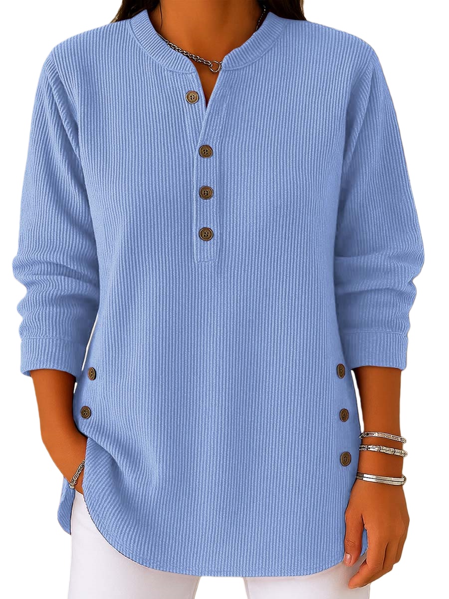 CLEARANCE SALE🔥 Women's Solid Color Crew Neck Long Sleeve Casual Loose Knit Pullover