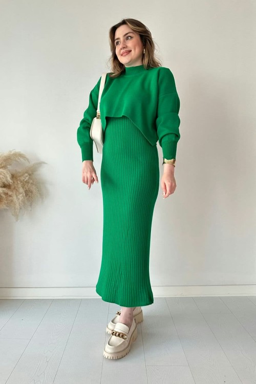 🔥Short Sweater Knit Dress Set