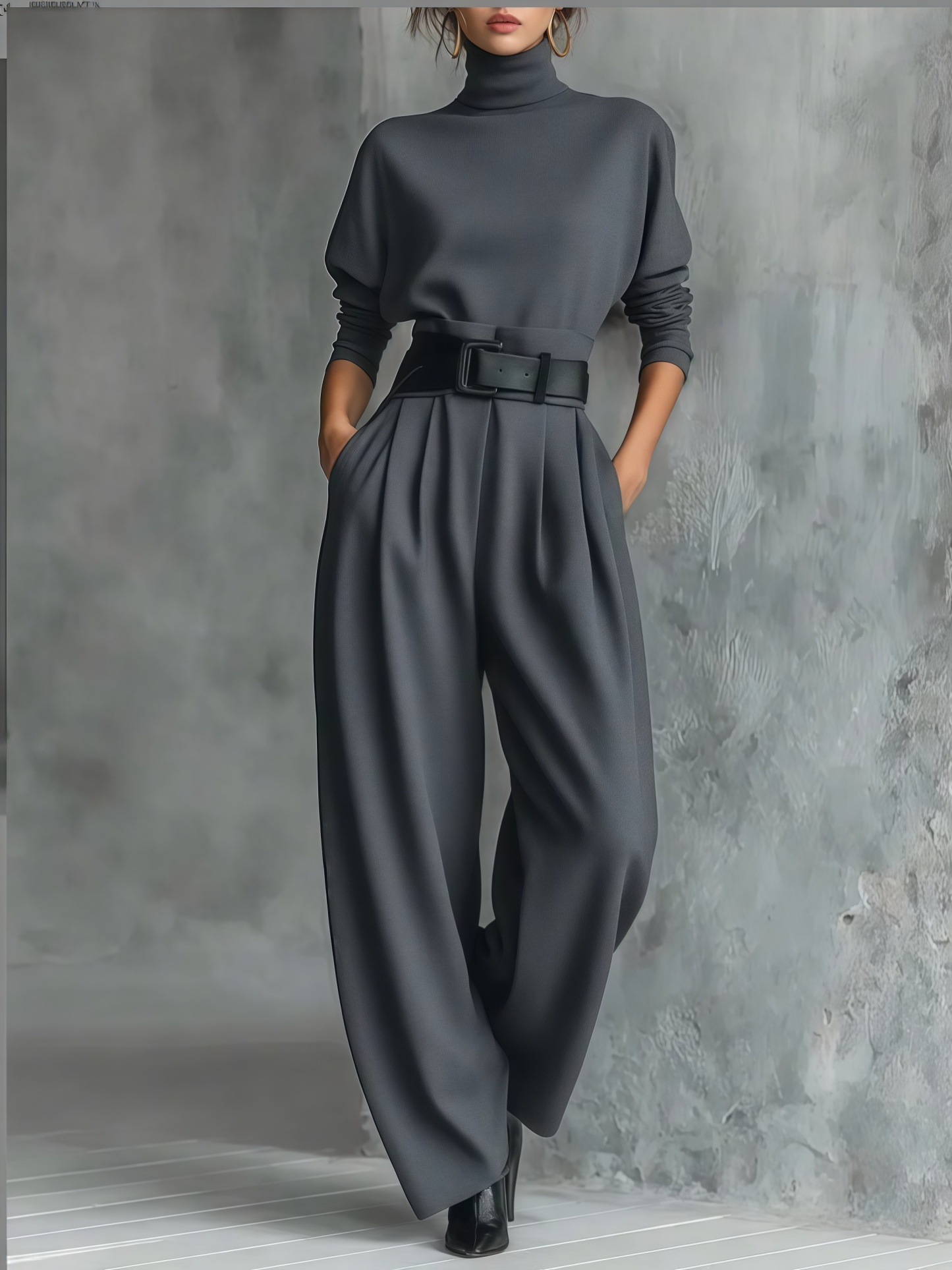 VAULT FASHION -Turtleneck & Straight Leg Pants Set