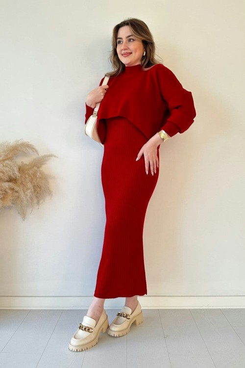 🔥Short Sweater Knit Dress Set