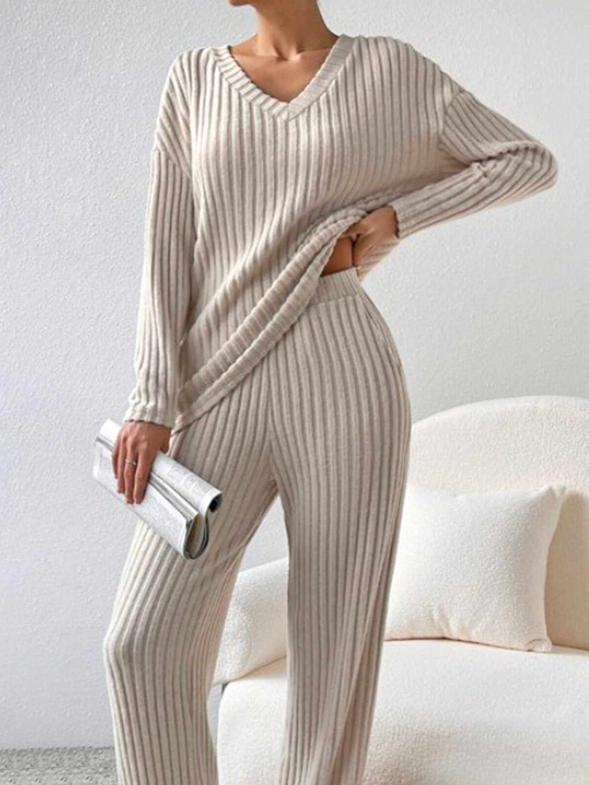 RelaxFit | 2-Delig Trendy Lounge Set | Geribd Comfort | Dames Kleding