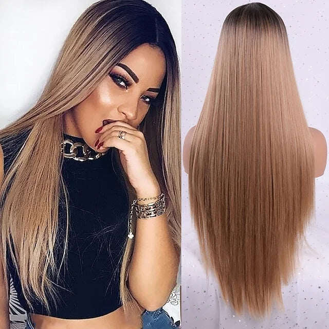 55 long, straight natural wigs, everyday fashion details