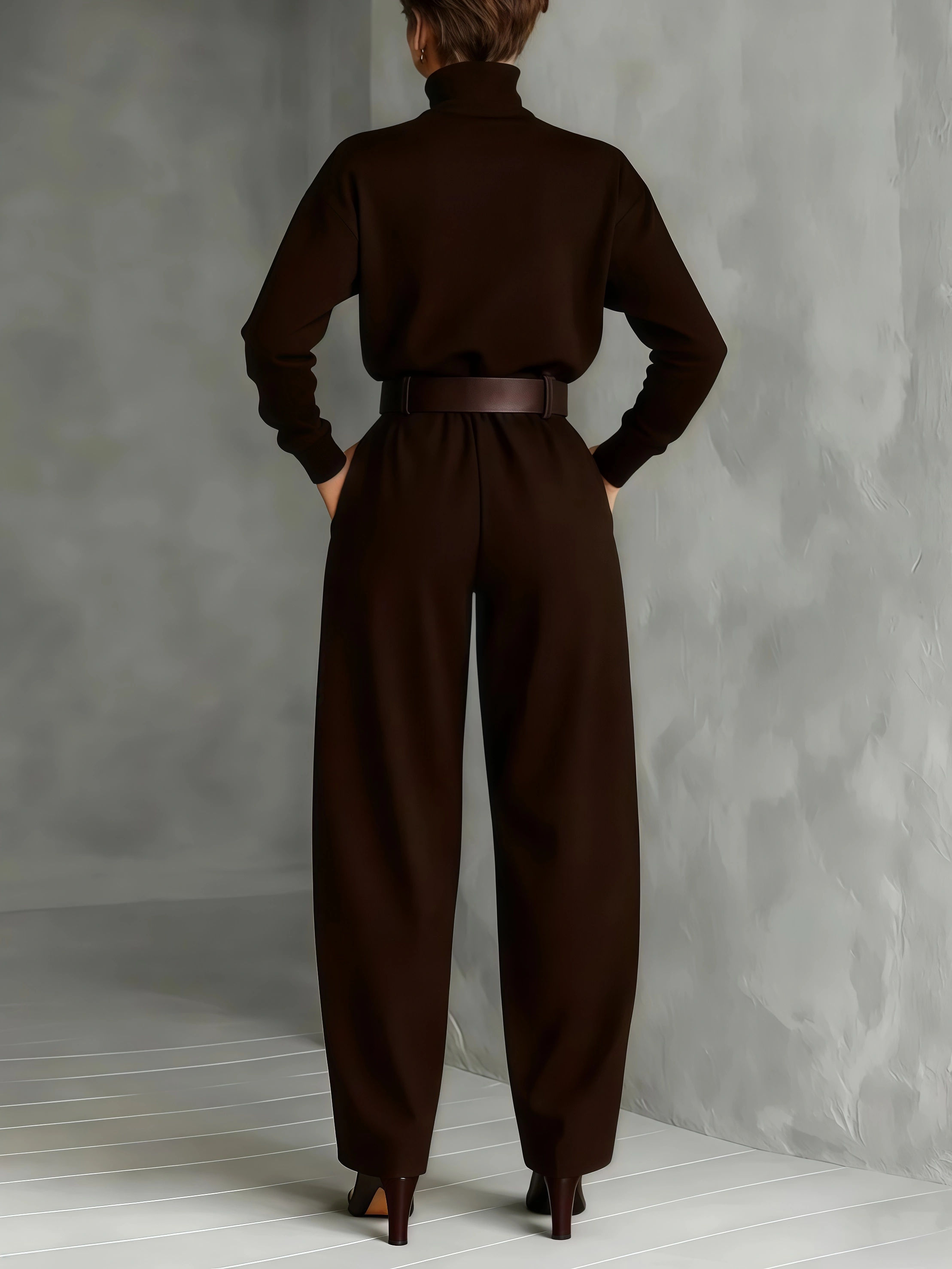VAULT FASHION -Turtleneck & Straight Leg Pants Set
