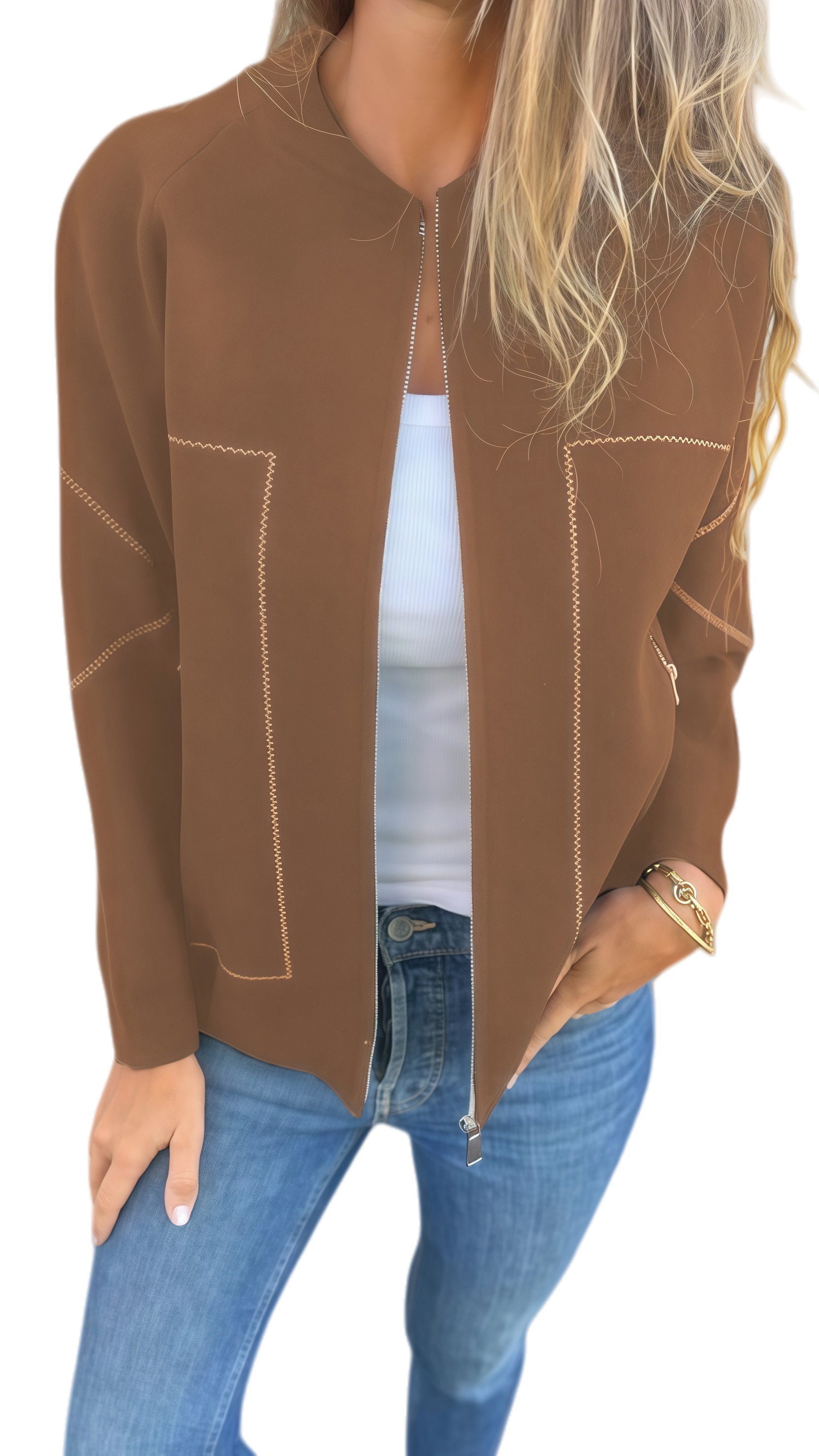 🔥Autumn and Winter Casual Zipper Solid Color Popular Jacket