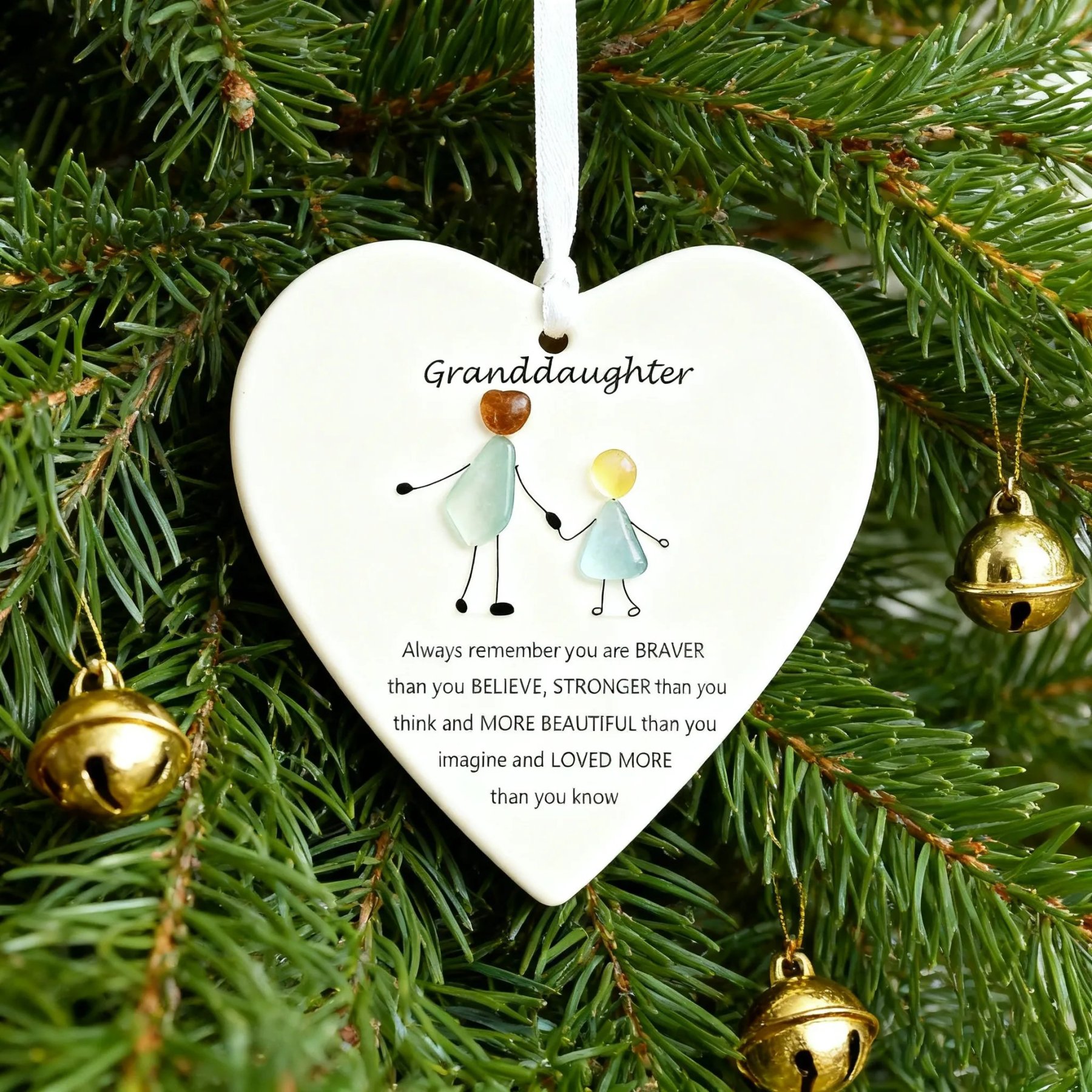 Heart-Shaped Sea Glass Ornament🌊✨ Friendship, Grandchildren & Timeless Bonds