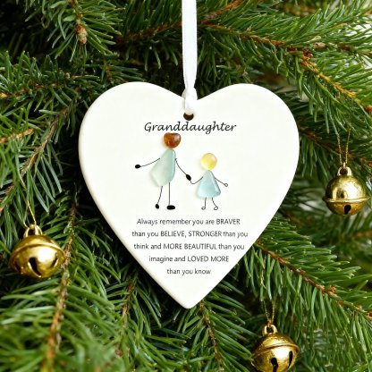 Heart-Shaped Sea Glass Ornament🌊✨ Friendship, Grandchildren & Timeless Bonds