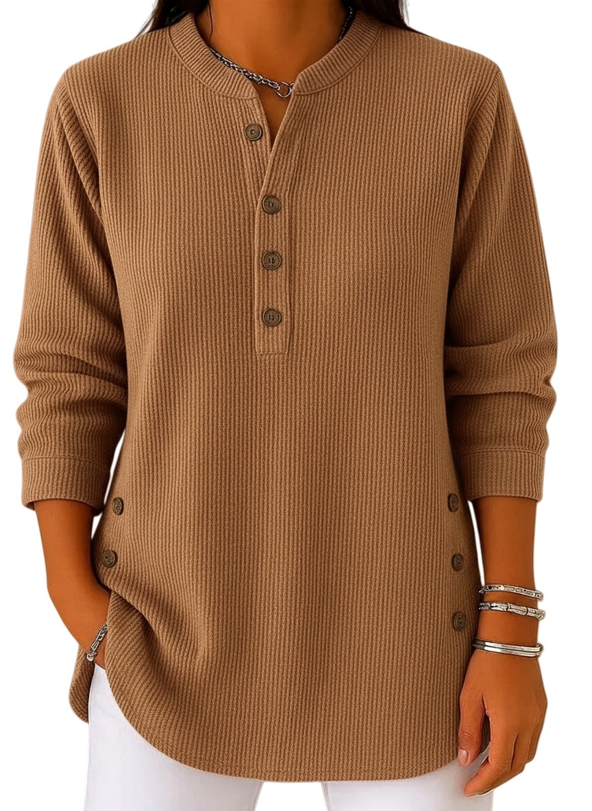 CLEARANCE SALE🔥 Women's Solid Color Crew Neck Long Sleeve Casual Loose Knit Pullover