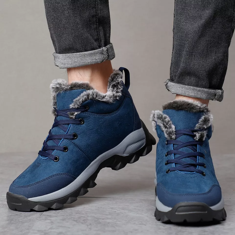 Men's Warm Fleece Snow Boots Waterproof Non-Slip Orthopedic Support Winter Boots (Medical Certification®️)