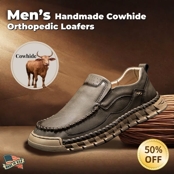 Men's Casual Leather Split Flat Loafers