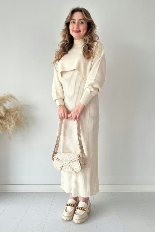🔥Short Sweater Knit Dress Set